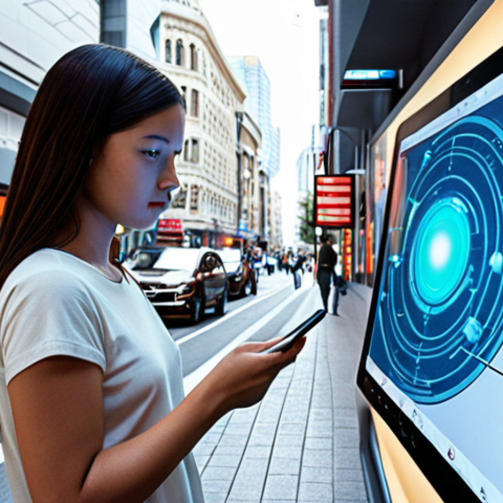 ** A vibrant, futuristic cityscape seamlessly integrated with subtle representations of Artificial Intelligence. People of diverse backgrounds are engaged in everyday activities: a person checking traffic on a smartphone with glowing lines indicating AI optimization, another receiving personalized recommendations on a tablet while shopping, and a smart home interior with ethereal data flows connecting devices. The overall atmosphere should convey a sense of effortless convenience and the 'invisible bond' of AI in daily life, showing its pervasive yet often unnoticed presence. Emphasize a smooth, harmonious co-existence between humans and intelligent technology.

2.  **Prompt for