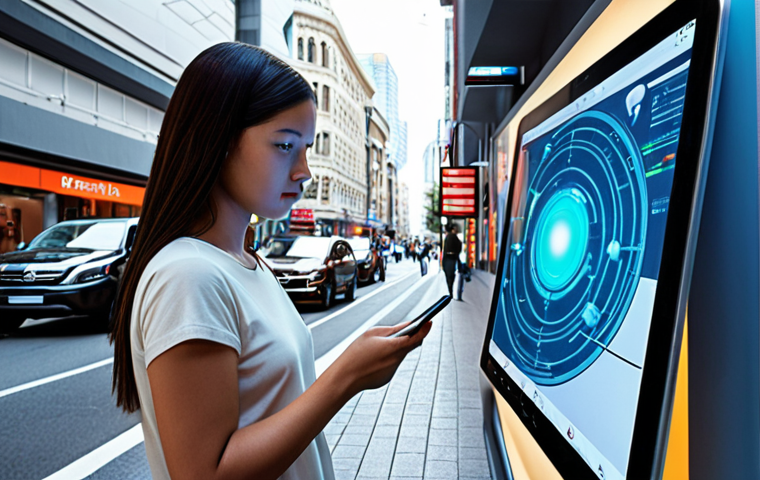 ** A vibrant, futuristic cityscape seamlessly integrated with subtle representations of Artificial Intelligence. People of diverse backgrounds are engaged in everyday activities: a person checking traffic on a smartphone with glowing lines indicating AI optimization, another receiving personalized recommendations on a tablet while shopping, and a smart home interior with ethereal data flows connecting devices. The overall atmosphere should convey a sense of effortless convenience and the 'invisible bond' of AI in daily life, showing its pervasive yet often unnoticed presence. Emphasize a smooth, harmonious co-existence between humans and intelligent technology.
2. **Prompt for