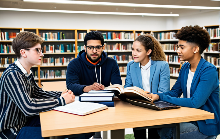 **

"A diverse group of students collaborating on an AI project, surrounded by textbooks and laptops, in a modern university library, fully clothed, appropriate attire, safe for work, perfect anatomy, natural proportions, professional photography, high quality, professional, family-friendly."

**