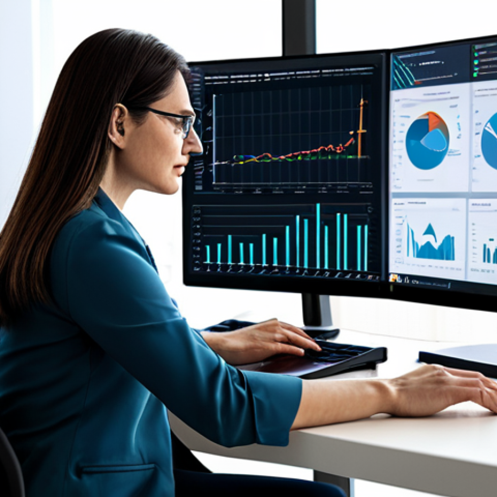 **
"A professional data scientist in a modern office setting, working on a laptop. She is wearing a modest business casual outfit, fully clothed. The background includes a clean, organized workspace with charts and graphs visible on a large monitor. Safe for work, appropriate content, perfect anatomy, correct proportions, professional, family-friendly, well-formed hands, natural body proportions, proper finger count, natural pose."
**