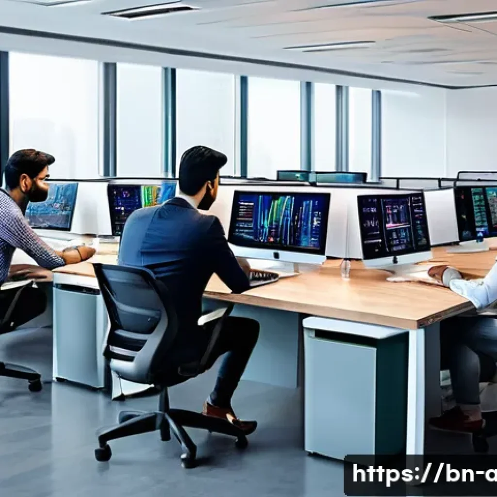 AI 프로젝트에서의 성과 평가 방법 - A professional workspace scene showing a diverse group of Bengali data scientists and AI specialists...