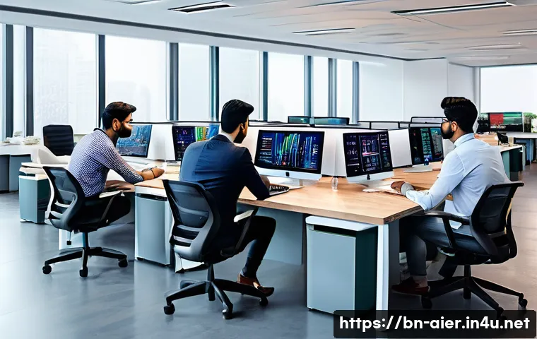 AI 프로젝트에서의 성과 평가 방법 - A professional workspace scene showing a diverse group of Bengali data scientists and AI specialists...